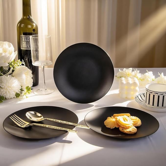 ejonirinjonir 80pcs Heavy-Duty Black Dessert Plates - Image 3