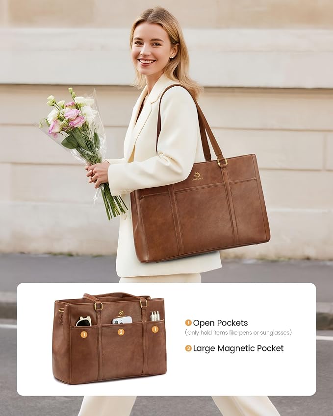 LOVEVOOK Lunch Bag for Women, Work Laptop Tote Bag - Image 7