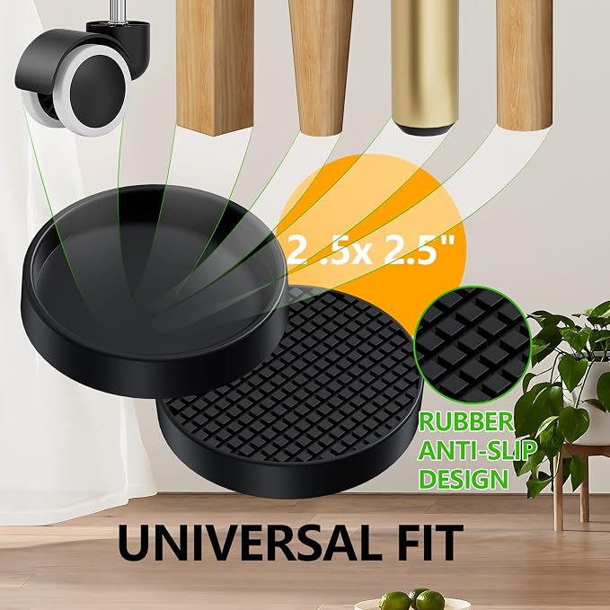 Furniture Coasters, Bed Couch Stoppers to Prevent Sliding, Protect All Types of - Image 4