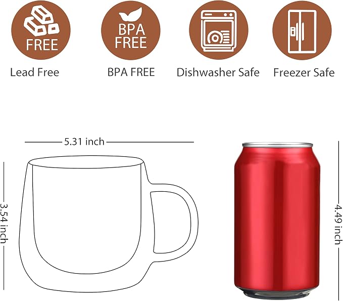 CNGLASS Double Walled Glass Coffee Mugs 10oz, Large Insulated Espresso Cups - Image 2