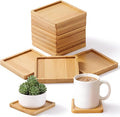 Patelai 10 Pcs Square Bamboo Coasters by Patelai