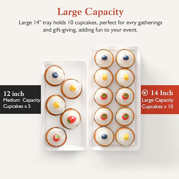 Bumusty 3-Tier Melamine Serving Tray Set, 14 x 7 in, Birthdays and Holidays - Image 6