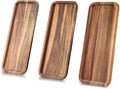 Set of 3 Solid Acacia Wood Serving Trays Rectangular Wooden Serving Platters by BFBILLFSINCE1983