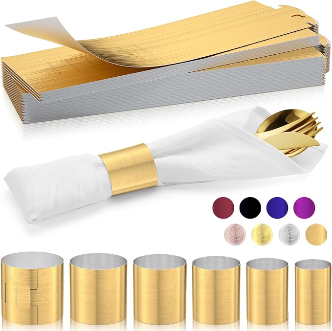 Holiday Parties Napkin Rings Set of 100, 2 Colors in 1, Reusable Adjustable by Unknown