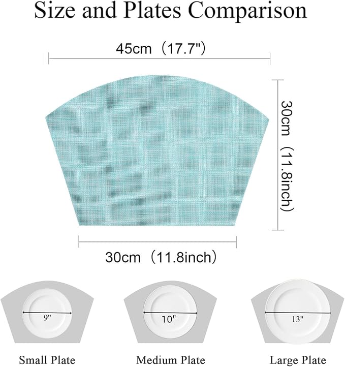 SHACOS Wedge Placemats Set of 4 Woven Vinyl Round Table Placemats Wipe Clean - Image 3