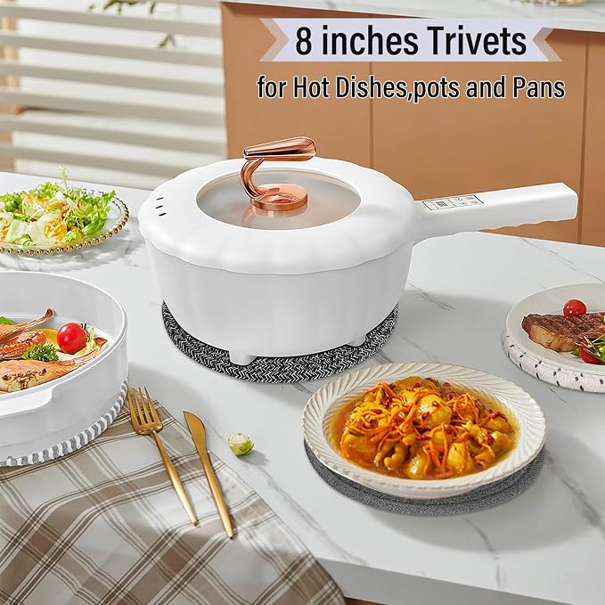 Tidponra 8" Trivets Set for Hot Dishes, 4 Heat Resistant Pot Holders Kitchen - Image 7