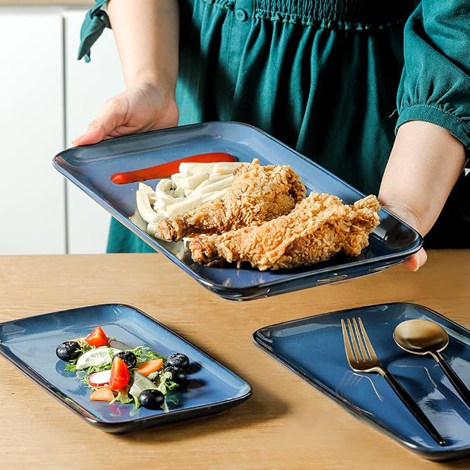 KOOV Rectangular Serving Tray, 14/12/10 Inch Large Serving Platter, Crockery - Image 2