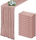 12 Pack Dusty Pink Cheesecloth Table Runner 17x108 Inch Semi Sheer Boho Gauze by Unknown