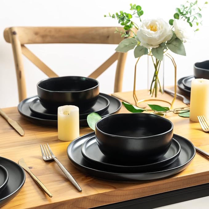 AmorArc Ceramic Dinner Plates Set of 6, 10.25 Inch Stoneware Dishes Set | Wavy - Image 8