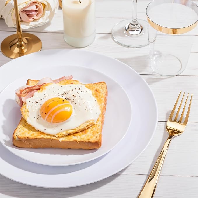 Nervure 100Pcs White Plastic Plates - Image 5