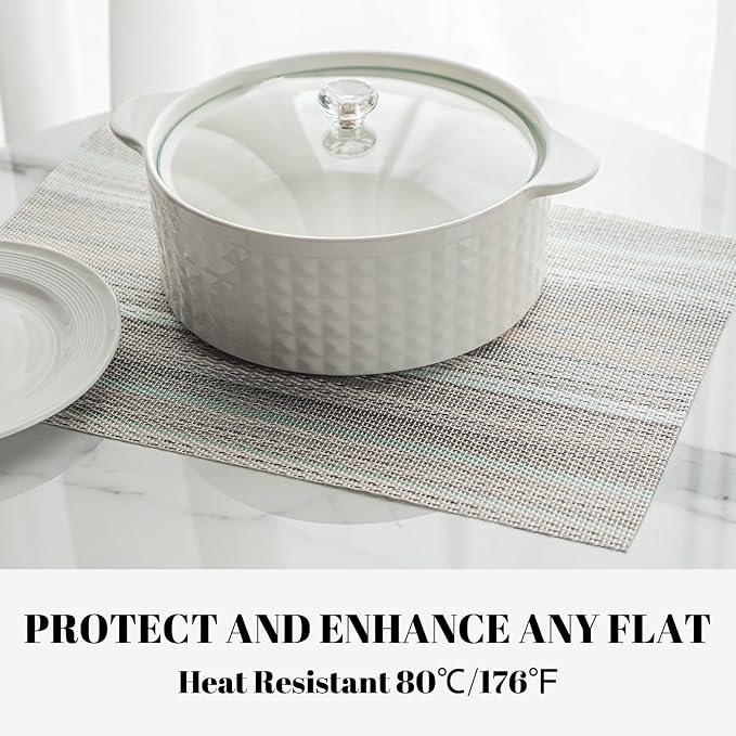 Placemats Set of 8 Vinyl/Plastic Woven Place Mats - Image 5