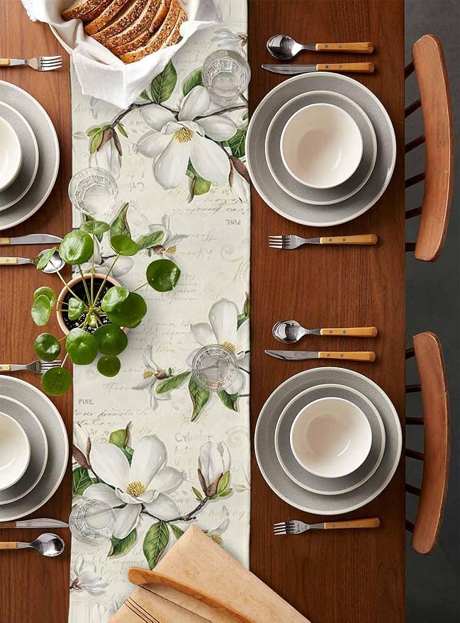 Vintage Floral Spring Table Runners 72 Inches Long, Rustic Botanical Table - Image 5