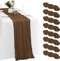 8 Pack Brown Cheesecloth Table Runners 20x120 Inch Gauze Table Runner Cheese by Yorcari