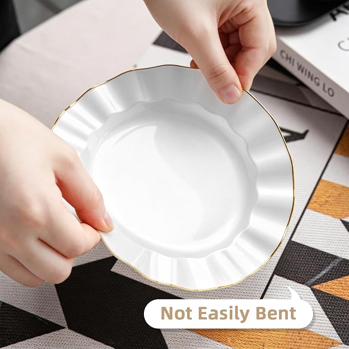 100PCS White Plastic Plates 7 Inch, Wavy Plates - Image 3
