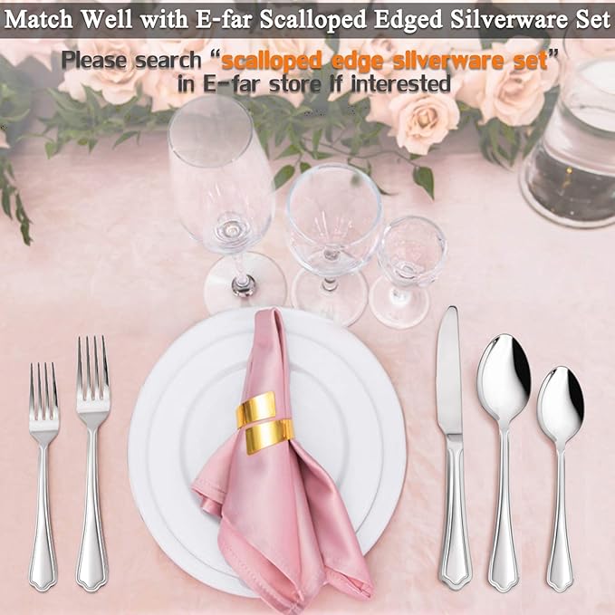 Dinner Spoons Set of 12, E-far 7.9 Inch Stainless Steel Soup Spoons Tablespoons - Image 7