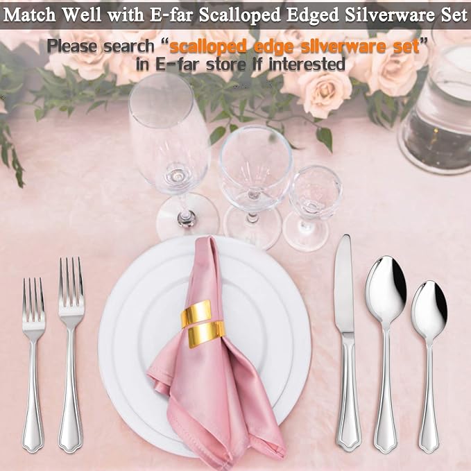 Dinner Forks Set of 12, E-far 7.9 Inch Stainless Steel Forks - Image 7