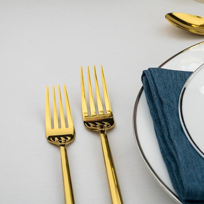 Alata Potter Gold 20-Piece Forged Silverware Set, Service - Image 3