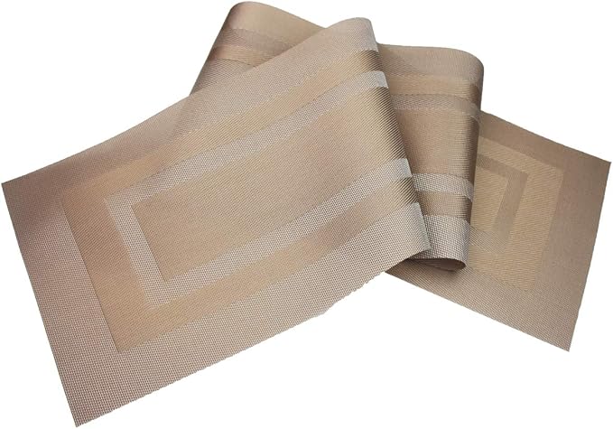 PIGCHCY Placemats with Matching Table Runner, Heat Resistant Vinyl Woven - Image 7