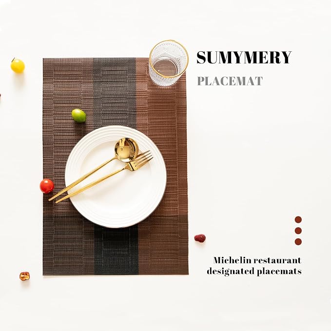 Placemats Set of 4 Vinyl/Plastic Woven Place Mats - Image 5
