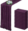 12 Pack Dark Purple Cheesecloth Table Runner 17x108 Inch Semi Sheer Boho Gauze by Unknown