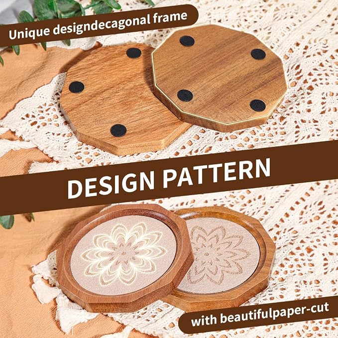 Wood Coasters for Drinks Absorbent - Image 4