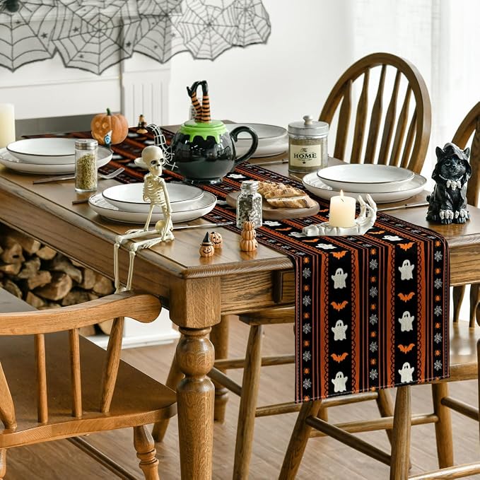 Artoid Mode 210 GSM Halloween Table Runner 13x108 Inch Home Party Decor | - Image 4