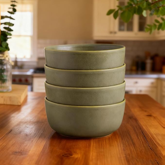 AmorArc Stoneware Cereal Bowls Set of 4, 26oz Soup Ceramic Bowls Set | Modern - Image 3
