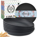 Wheat Straw Plates Sets 8 PCS Unbreakable Plastic Plates by HOMIENLY