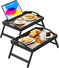 2 Pack Breakfast in Bed Tray for Eating, 16.92 x 12.6 Inch Bed Table Tray by Easoger