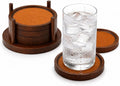 MinBoo Bamboo Coasters for Coffee Table Set of 4 Coasters for Drinks Absorbent by MinBoo