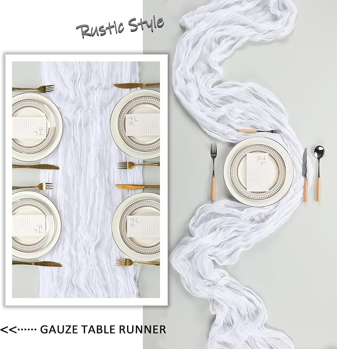 6 Pack White Cheesecloth Table Runner 10Ft Gauze Cheese Cloth Table Runner - Image 5