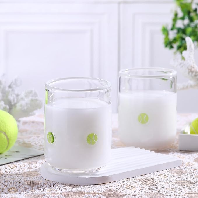 SiliFine 2 Pcs Tennis Ball Icon Juice Glasses - 14oz Tennis Stemless Wine - Image 4