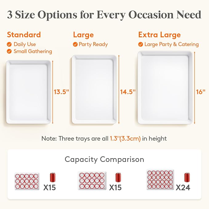 Lifewit 4 Pcs Extra Large Serving Tray - Image 5