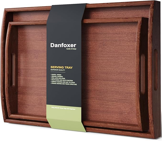 Bamboo Set of 2 Serving Trays by DANFOXER