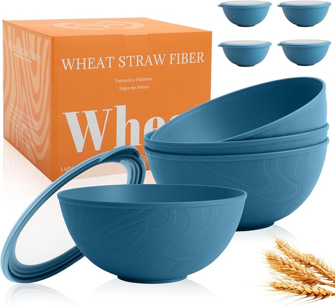 40 OZ Bowls Set of 4, Unbreakable Lightweight Bowls Set by Perlapoc