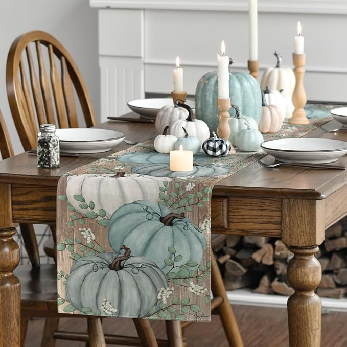 Artoid Mode 210 GSM Fall Table Runner 13x60 Inch Home Party Decor | Pumpkins - Image 3