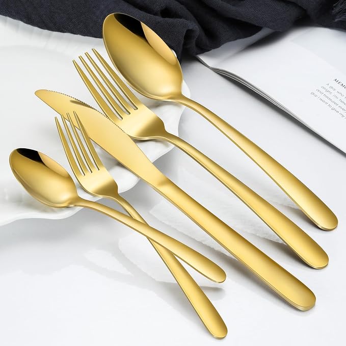 Hunnycook 60-Piece Gold Silverware Set - Image 4