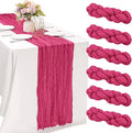 6 Pieces Hot Pink 10FT Cheesecloth Table Runner Boho Gauze Fabric Table Runner by JALANCY