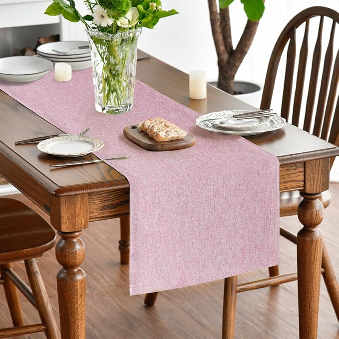 Artoid Mode Pink Table Runner, Seasonal Summer Washable Kitchen Dining Table - Image 2