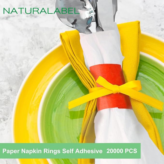 Self-Adhesive Napkin Bands, Bulk Pack of 20, elegant table setting, - Image 3