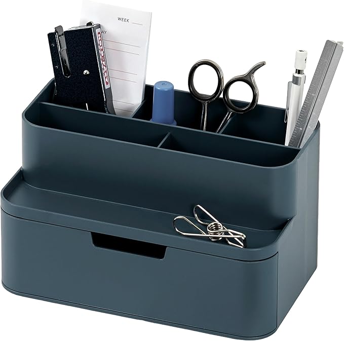 BLUE GINKGO Compact Desk Organizer, Made in Korea | 5 Compartments. Half by BLUEGINKGO