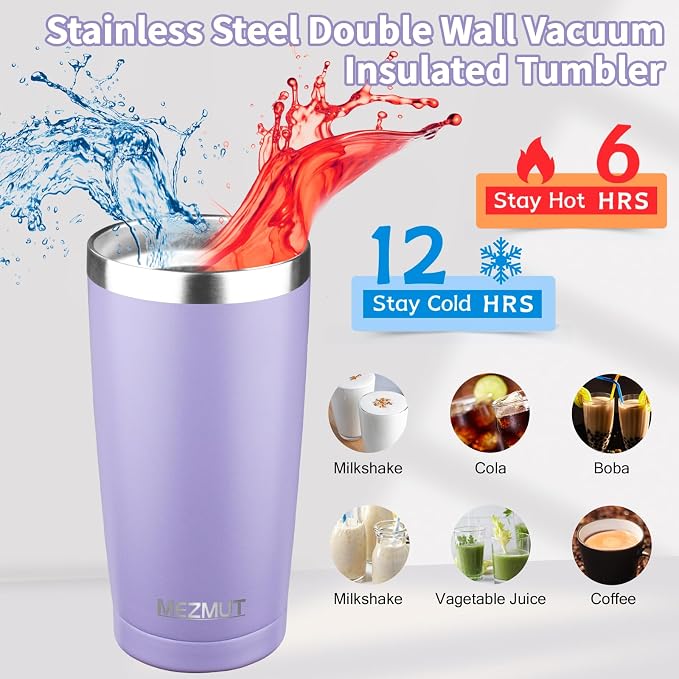 MEZMUT 20oz Insulated Tumbler Travel Coffee Mug - Image 2