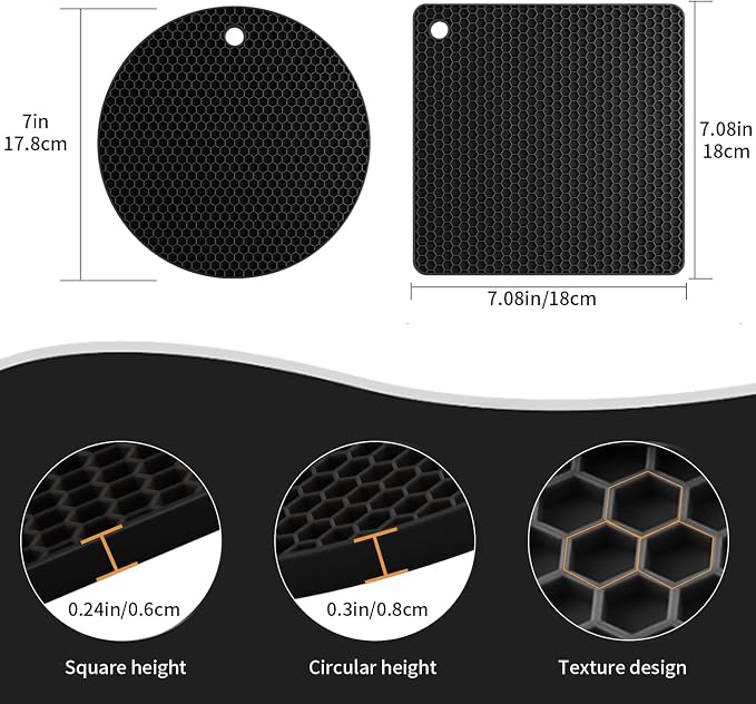 4 Pack Silicone Trivets for Hot Pots and Pans, Non-Slip & Heat Resistant - Image 6