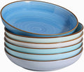 Y YHY 8.5'' Pasta Bowls Set of 6, 30 oz Ceramic Shallow Salad Bowls, Large by YYHY
