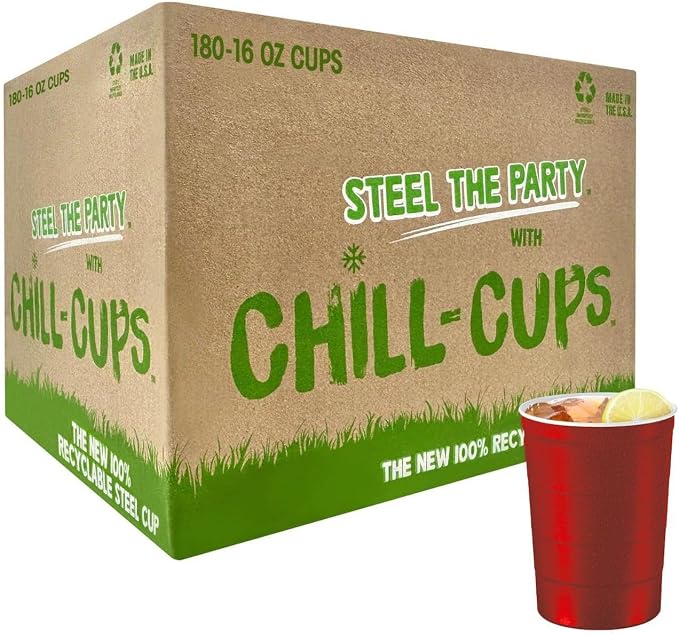 Steel Chill Cups 16 oz. Durable & Reusable Party Cups, 100% recyclable by SteelChillCups