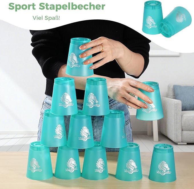 yeesport 48 Sport Stacking Cups Red/Blue/Green/Orange - Image 2
