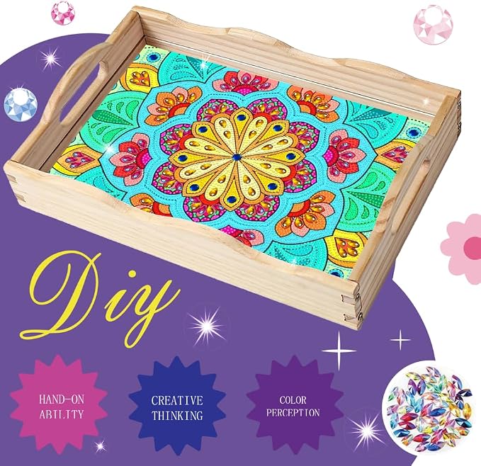 EWJRNSF Diamond Art Kits for Adults Wooden Serving Trays - Image 4
