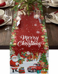 Merry Christmas Table Runner 72 Inches Long, Santa Xmas Tree Snowflake Table by Unknown