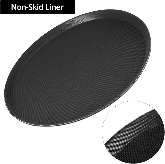 QWORK 16" Round Non-Slip Tray, 8 Pack Restaurant Serving Trays - Image 7
