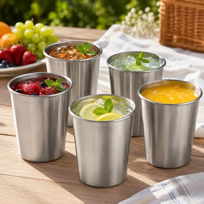 Stainless Steel Cups for Kids 7.8oz/230ml, Durable Metal Kids Cups | Camping - Image 5